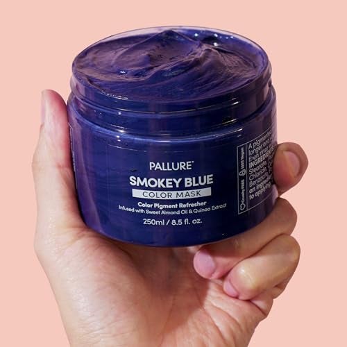 Pallure Color Pigment Refresher Mask, Semi Permanent Hair Color Depositing Conditioner, 8.5 Oz Smokey Blue - Image 2
