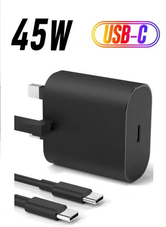 Arabest 45W USB C Charger for Galaxy S22/S22+/S21/S21 FE/S21 Ultra/S20/A23//A32/A33/A53/A73, Type C PD3.0 & PPS Super Fast Charger Plug with 1.5m Charging Cable - Image 1