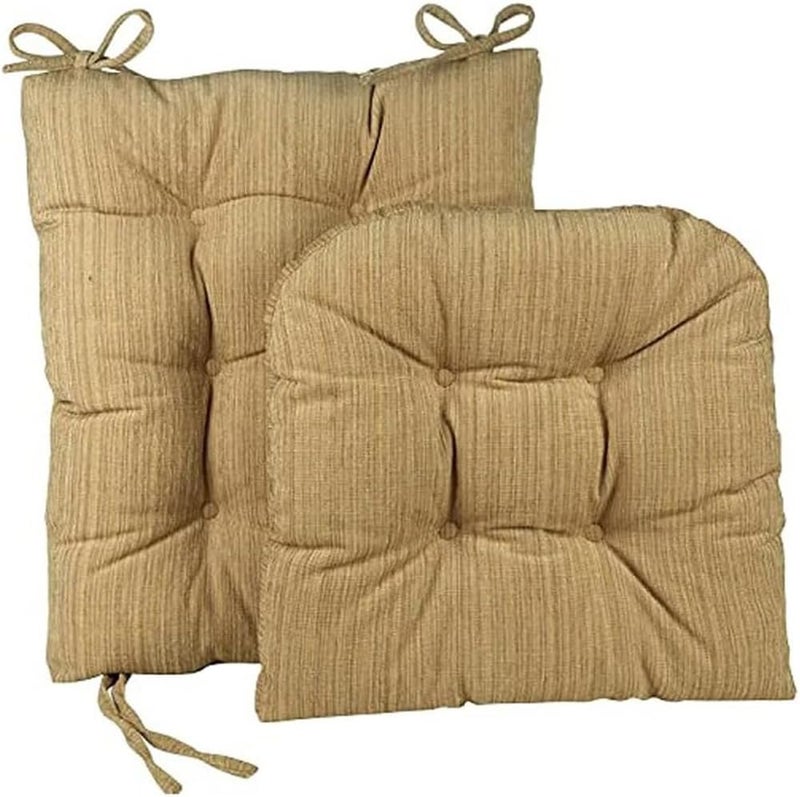 Klear Vu The Gripper NonSlip Rocking Chair Cushion Set with Thick Padding Includes Seat Pad  Back Pillow with Ties for Indoor Living Room Rocker 17x17 Inches 2 Piece Set Sand