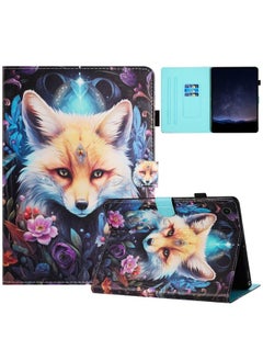 Samsung Galaxy Tab A9 Painted Litchi Leather Sewing Tablet Case Fox