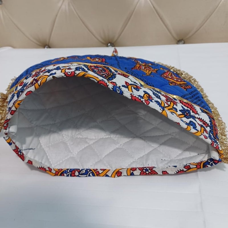 POSHMANDALA Poshmandala Rajasthani Handmade Tea Cozy 100 Cotton Hand Block Print Tea Kettle Warmer Winter Pot Cover for Hot Coffee Kitchen Dcor Size 14x11 Inches Gujari Blue  - Image 4