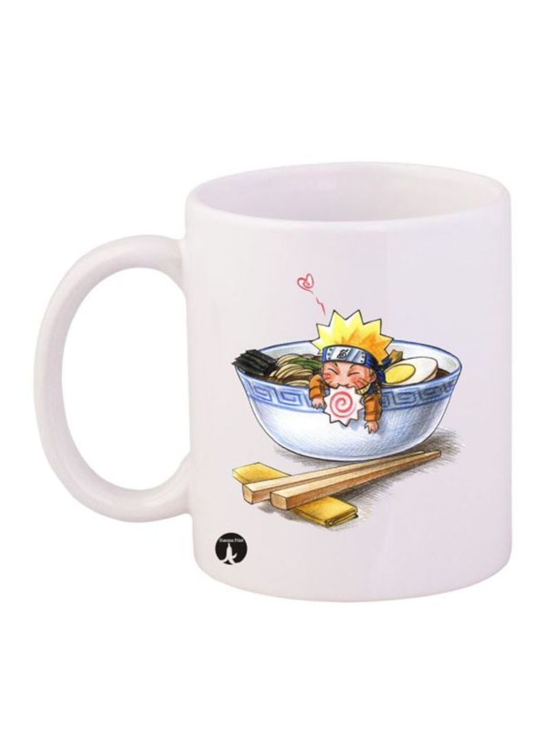 Naruto Printed Mug White/Beige/Blue 12ounce