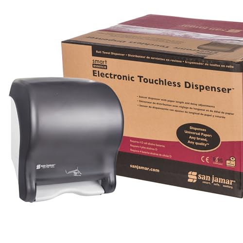 San Jamar Classic Smart Essence Plastic Paper Towel Dispenser Towel Dispenser for Bathroom 10 X 145 X 125 Inches Black Pearl