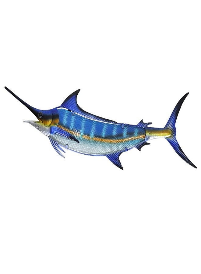 LIFFY Metal Blue Marlin Wall Decor Indoor Metal Fish Wall Art Large Fish Wall Hanging Decorations Ocean Theme Outdoor Wall Decor for Patio,Garden,Yard - 36 Inches Long - Image 1