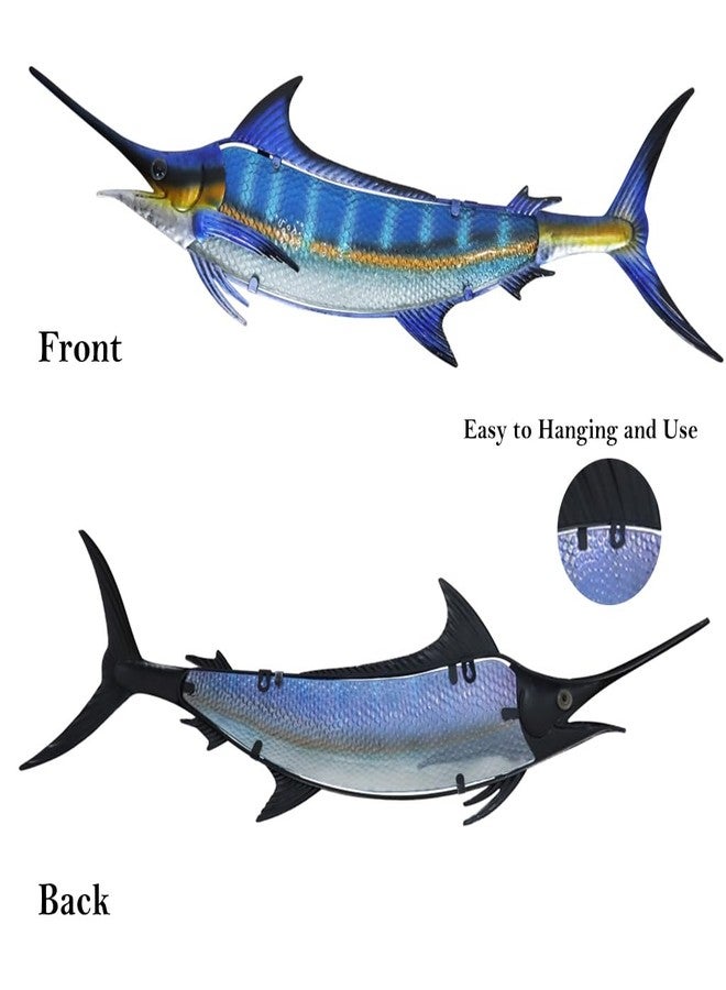 LIFFY Metal Blue Marlin Wall Decor Indoor Metal Fish Wall Art Large Fish Wall Hanging Decorations Ocean Theme Outdoor Wall Decor for Patio,Garden,Yard - 36 Inches Long - Image 3