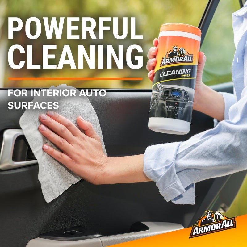 Armor All Interior Car Cleaning Wipes, 25 Count Canister, Powerful Cleaning for Dashboards, Vinyl, Clear Plastics, Carpet and Fabric - Image 2