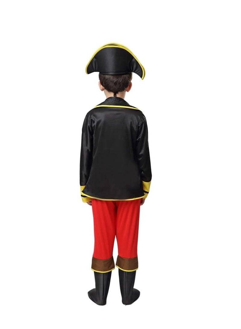 Pirate Costume for Kids, Pirate Hat,Eyepatch,Pirate Cutlass, Children's Dress Up Play Costume,Boy Captain Pirate Costume for Halloween.Dress up four-piece set, Transform into a pirate captain with one click - Image 2