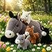Arrowbash Donkey Stuffed Animals with 4 Babies 18 Inches Large Stuffed Mommy Donkey Plush Toy Soft Animal Plushies Toy Gift for Kids Boys Girls Birthday Family Easter Christian - Image 2
