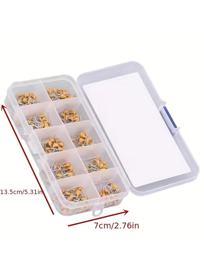 300pcs Multilayer Ceramic Capacitor Kit 10 Values 10pF 100nF 50V For Electronics DIY PCB - Image 5