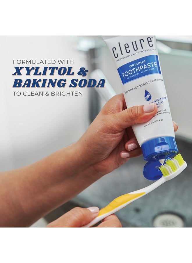 Cleure - Leure Original Natural Toothpaste Flavorfree Fluoridefree Helps Whiten With Xylitol For Fresh Breath Natural Great Taste For Children & Adults Mintfree (4Oz Tube) - Image 1