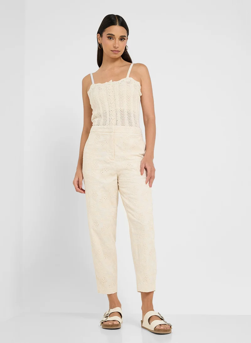 VERO MODA Embroidered High Waist Pants