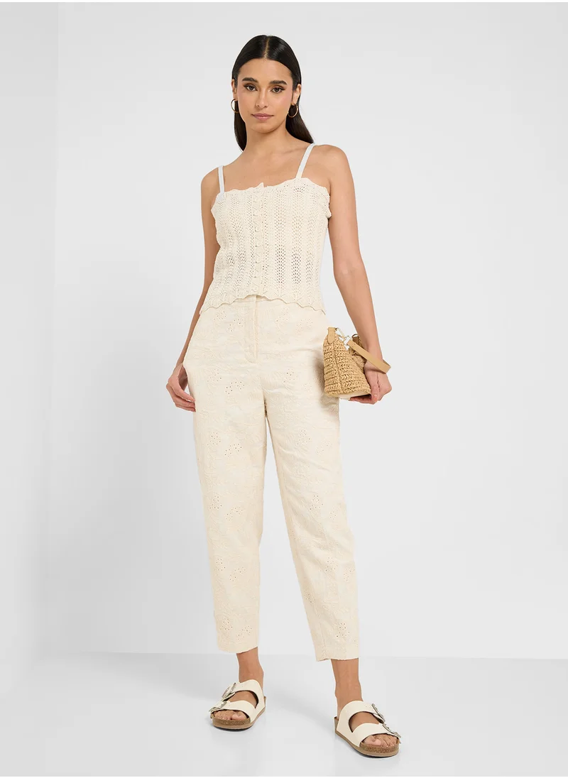 فيرو مودا Embroidered High Waist Pants