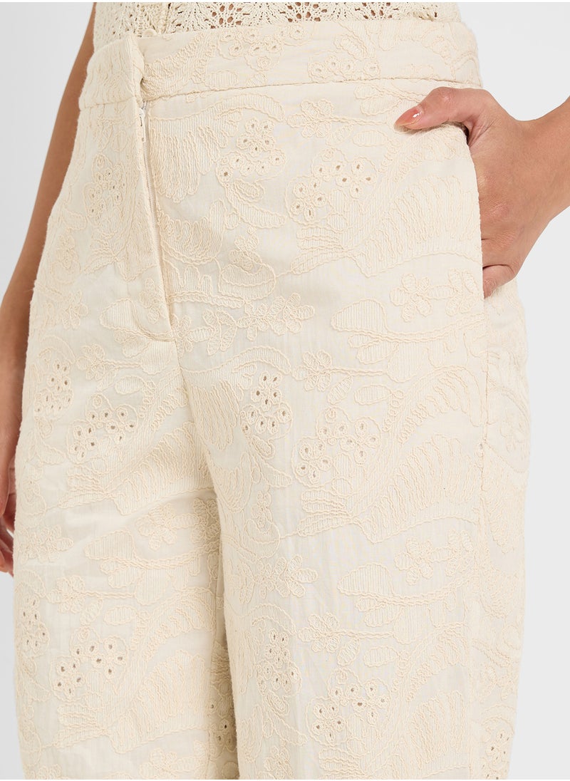 VERO MODA Embroidered High Waist Pants  - Image 3