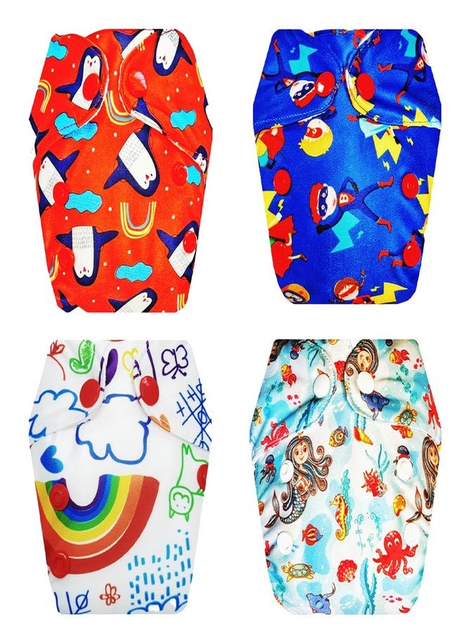 Dumbledo Premium Newborn Cloth Diaper with Integrated Soaker (Pack of 4) | Soft & Gentle | Reusable & Washable | Travel Friendly | Trusted by Moms | 0 - 4 Months | Unisex Baby - Image 1