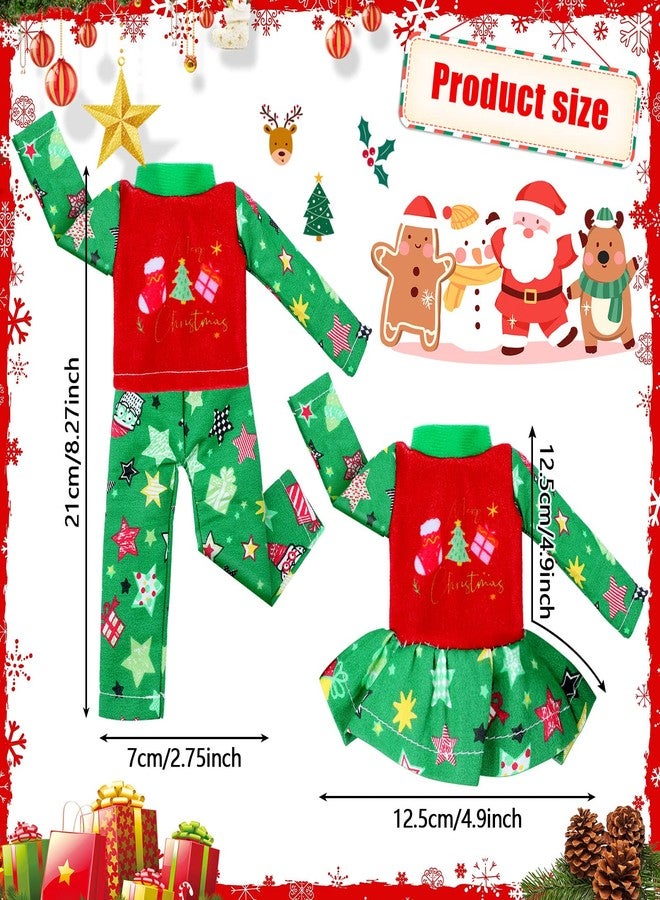 Hungdao 2 Pieces Christmas Accessories Doll Clothing Pajamas and Nightgown for Boys and Girls Dolls, Christmas Tree and Socks Style(Novelty) - Image 3