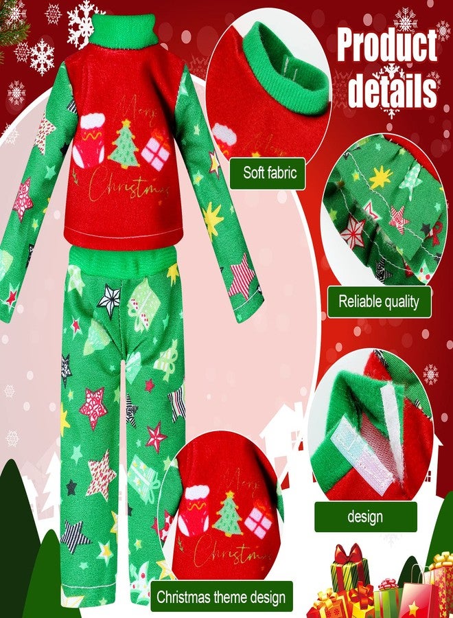 Hungdao 2 Pieces Christmas Accessories Doll Clothing Pajamas and Nightgown for Boys and Girls Dolls, Christmas Tree and Socks Style(Novelty) - Image 2