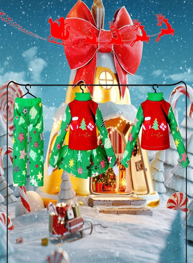 Hungdao 2 Pieces Christmas Accessories Doll Clothing Pajamas and Nightgown for Boys and Girls Dolls, Christmas Tree and Socks Style(Novelty) - Image 4