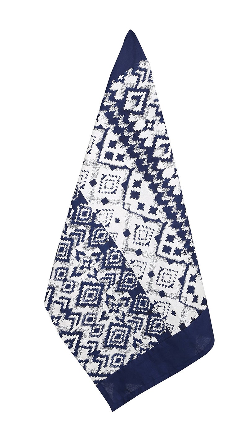 Dekor World Ikat Printed Blue Bistro Apron Set (Pack of 4) - Image 4
