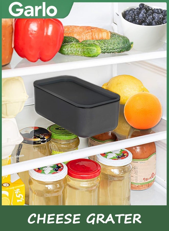 Garlo Cheese grater with container and lid - Vegetable & Fruit Multifunctional Stainless Steel Kitchen Utensils Set with Dark Grey Food Plastic Storage Stable Box - Hand Chopper Grater - Image 3