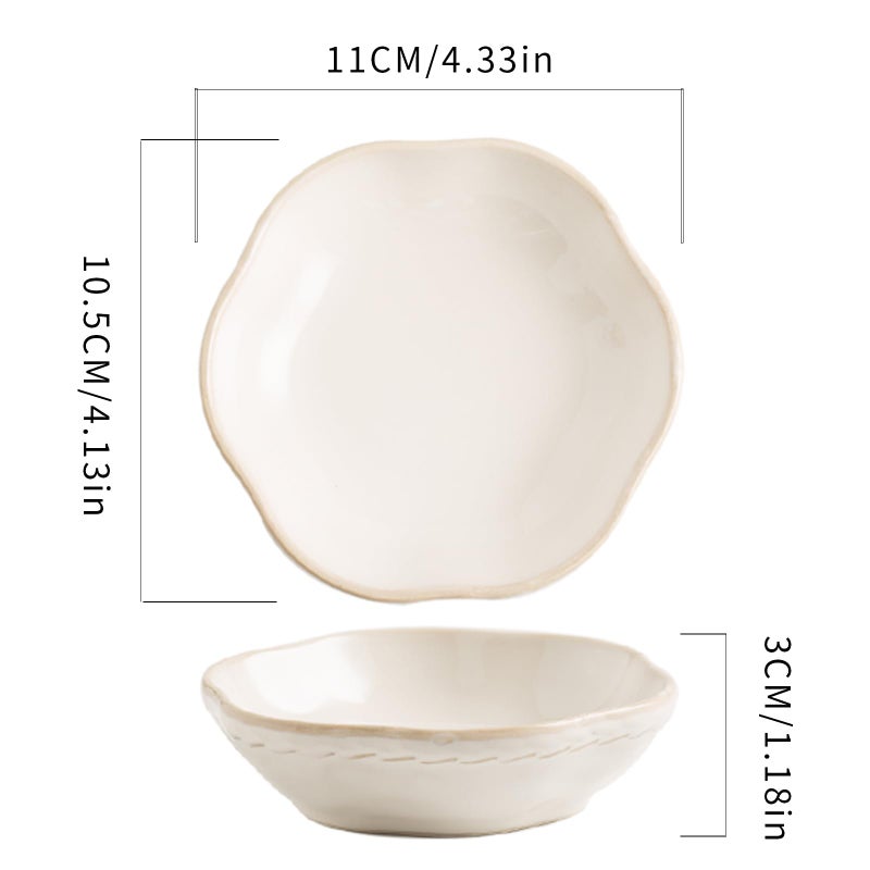 zerokyclan Ceramic Jewelry Tray Ring Holder Dish Floral Trinket Bowl for Women Girls Jewelry Organizer for Vanity Dresser Decor Wedding Birthday Gift for Her (white) - Image 3
