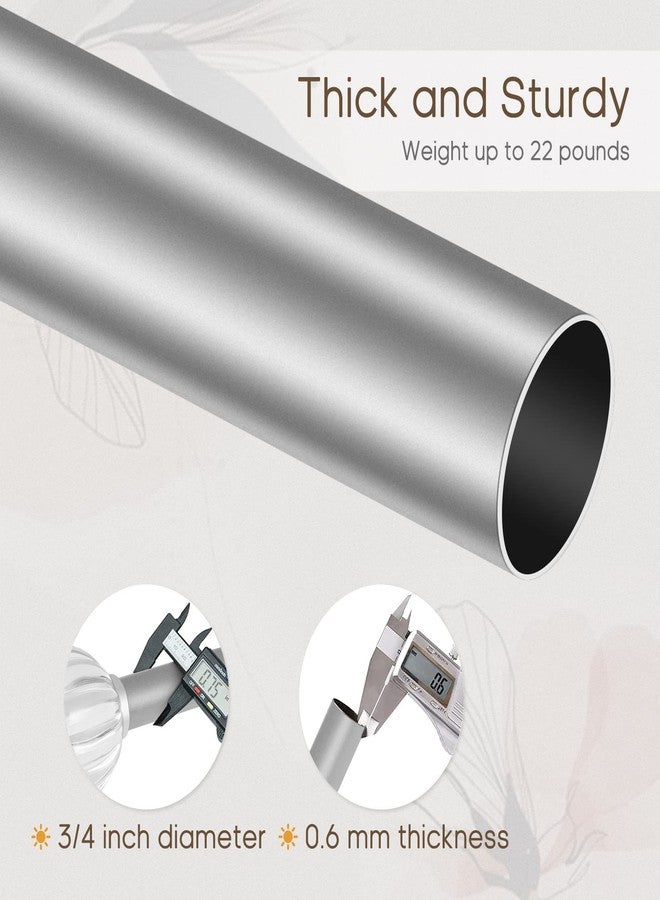 daintier 3/4 inch Single Window Curtain Rod with Crystal Acrylic Finial,36-66 inch,Matte Silver - Image 5