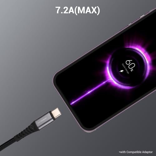 ZEBRONICS TU800P USB - Type C Braided Cable, 80 Watts, Rapid Charging Cable, Charge & Sync, 1M, Compatible with iPhone 15 | Samsung | OnePlus | Xiaomi | Realme | Oppo, Black - Image 4
