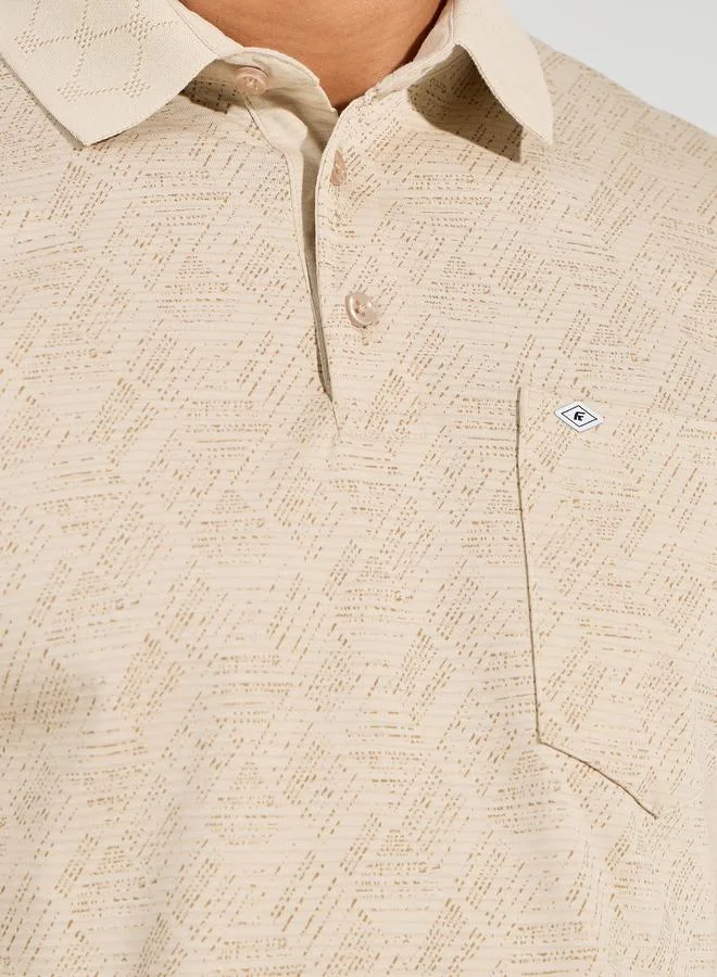 Fort Collins All Over Print Regular Fit Polo by Styli