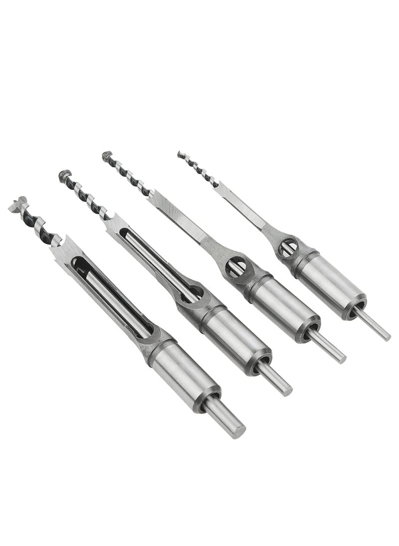 uptodateproducts uptodateproducts 4Pcs Square Hole Drill Bits for Wood Woodworking Hole Saw Mortising Chisel Drill Bits Size 14 inch 516 inch 38 inch 12 inch  - Image 4