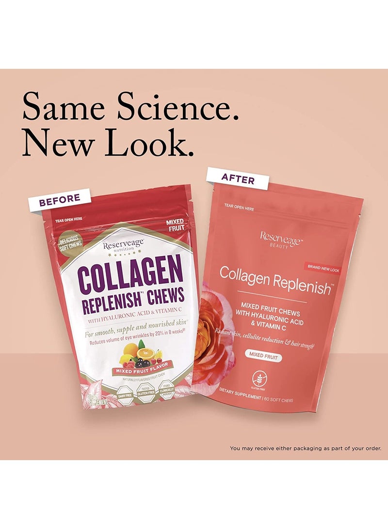 Pack Of 1 Collagen Replenish Chews, Skin And Nail Supplement Supports Collagen And Elastin Production, Gluten Free - 60 Softchews