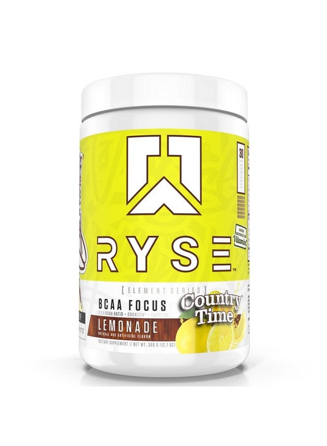 RYSE Up Supplements RYSE BCAA Focus Powder - Country Time Lemonade - BCAA Supplement with Electrolytes, Natural Caffeine & Cognizin Supports for Hydration, Recovery, Energy, and Focus for Men & Women - 30 Servings - Image 1