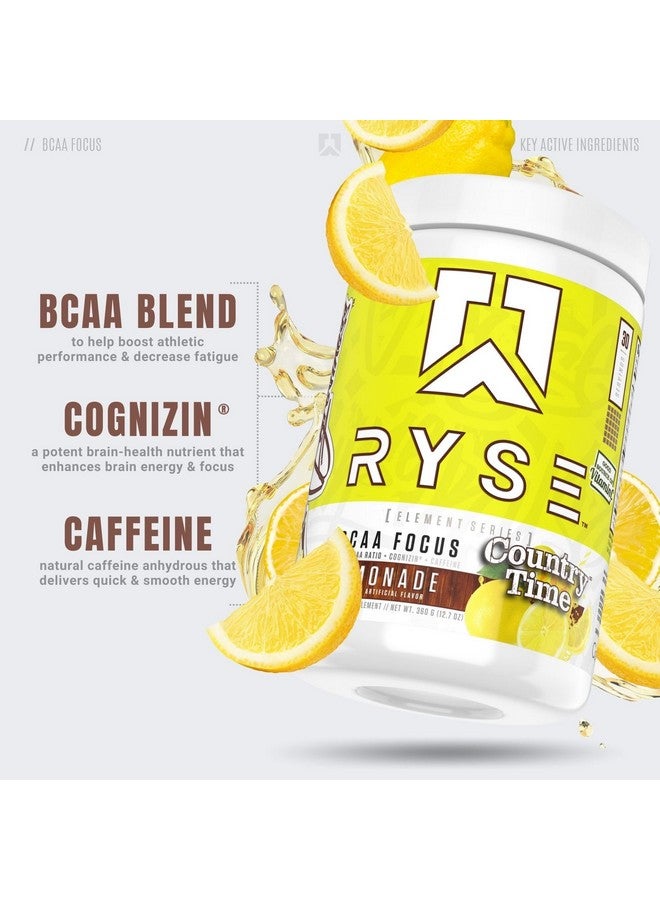 RYSE Up Supplements RYSE BCAA Focus Powder - Country Time Lemonade - BCAA Supplement with Electrolytes, Natural Caffeine & Cognizin Supports for Hydration, Recovery, Energy, and Focus for Men & Women - 30 Servings - Image 3