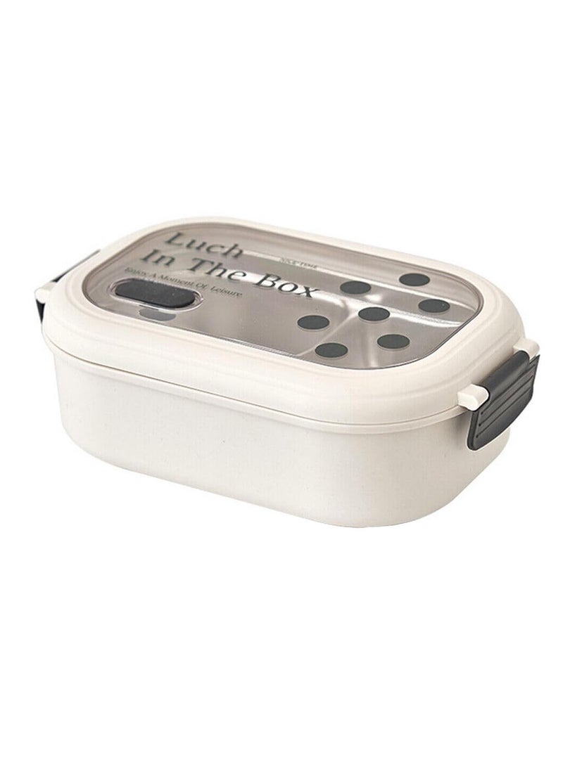 TYCOM Stainless Steel Lunch Box for Kid School Insulated Bento Lunch Box 2 Compartment Divided Lunch Containers with Lids Leakproof BFA Free Dishwasher Safe White.  - Image 1
