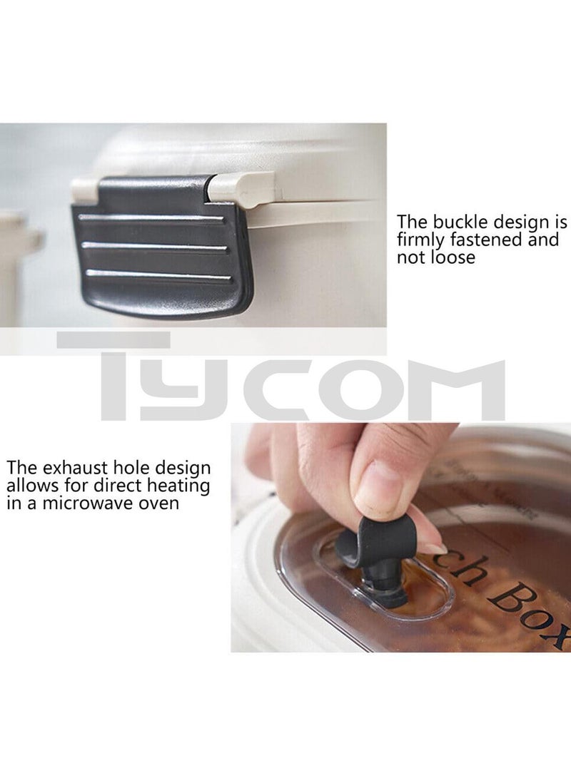 TYCOM Stainless Steel Lunch Box for Kid School Insulated Bento Lunch Box 2 Compartment Divided Lunch Containers with Lids Leakproof BFA Free Dishwasher Safe White.  - Image 5