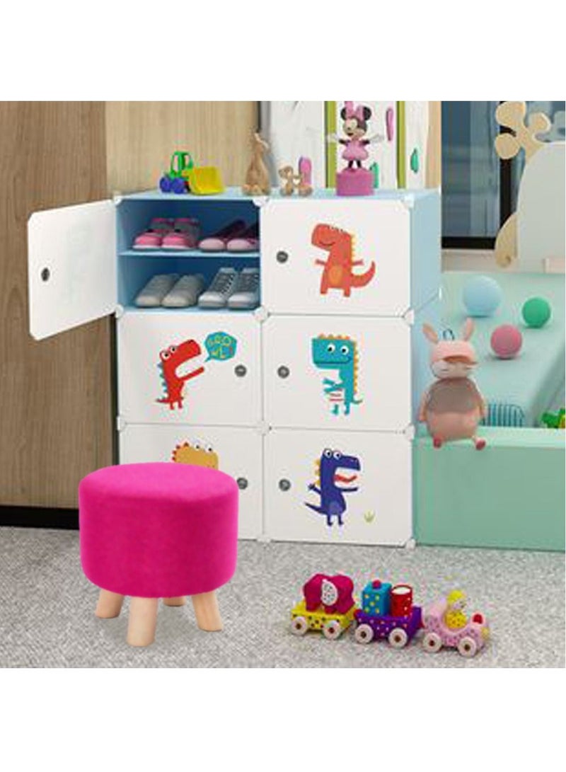 FFD Ottoman Round Stool Footrest Chair Shoe Change Chair Removable Linen Cover Design Durable Comfortable Footstool - Image 2