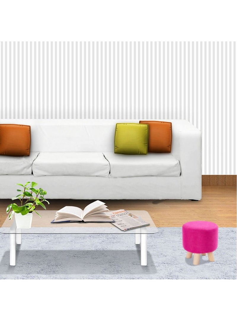 FFD Ottoman Round Stool Footrest Chair Shoe Change Chair Removable Linen Cover Design Durable Comfortable Footstool - Image 3