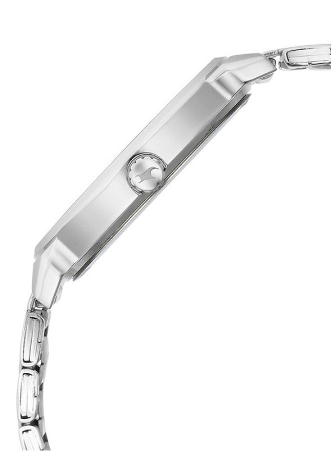 fastrack ساعة فاشترَك فاشن أنالوج بيضاء ذات قرص دائري بحزام معدني فضي للرجال-3278SM04 - Image 4