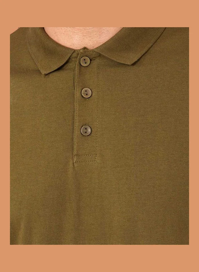 Styli Jersey Flat Knit Collar Polo Tshirt