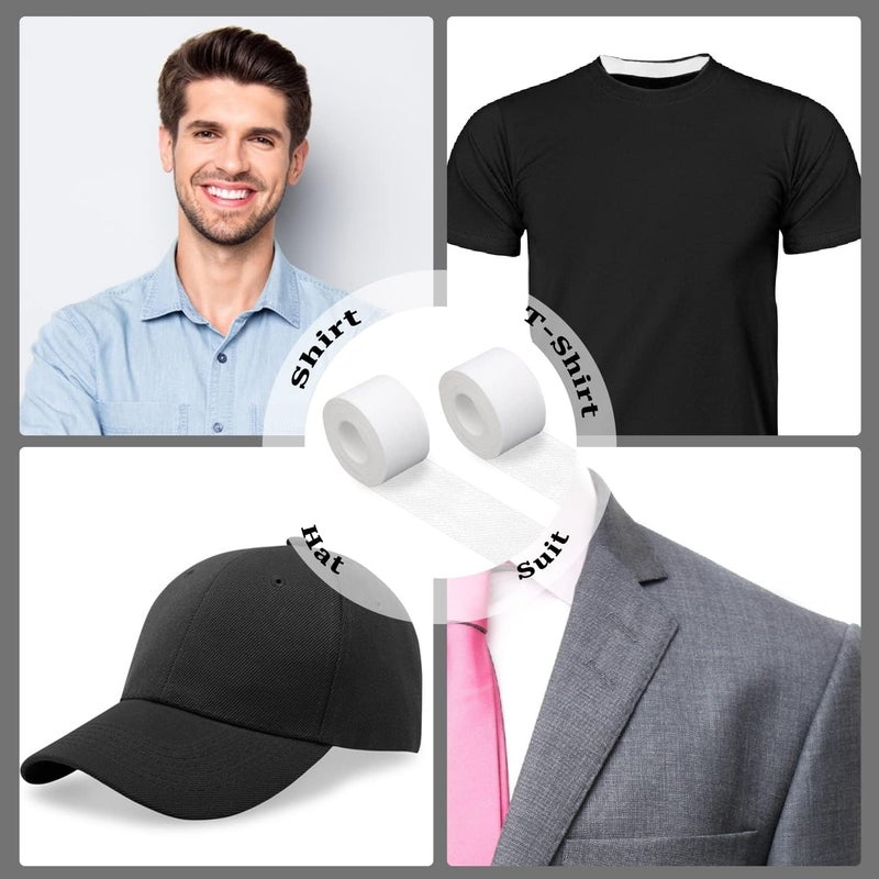Storesto Storesto 2 Roll Collar Protector Neck Sweat Pad Antiperspirant Sticker Absorbing Sweat Pads nonwoven fabric Disposable SelfAdhesive Invisible Protection Hats Liner Caps Against Collar Sweat Stains - Image 3