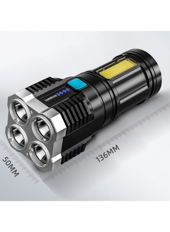 4-Core Rechargeable LED Torch Light – High Power, Long Distance Multifunctional Portable Flashlight with 4 Lighting Modes - Image 3