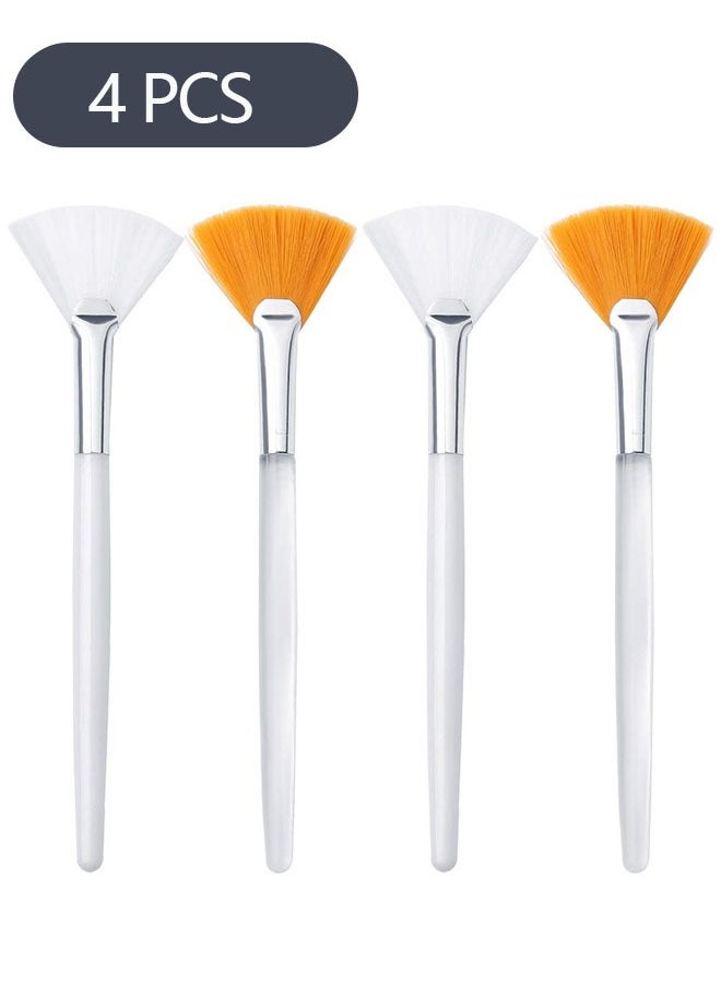 Ant 4-Piece Fan-shaped Face Makeup Brushes, Soft Makeup Mask Applicator Tools Esthetician Brush Cosmetic Tools for ​Face Mask Skin Care Mud  - Image 1