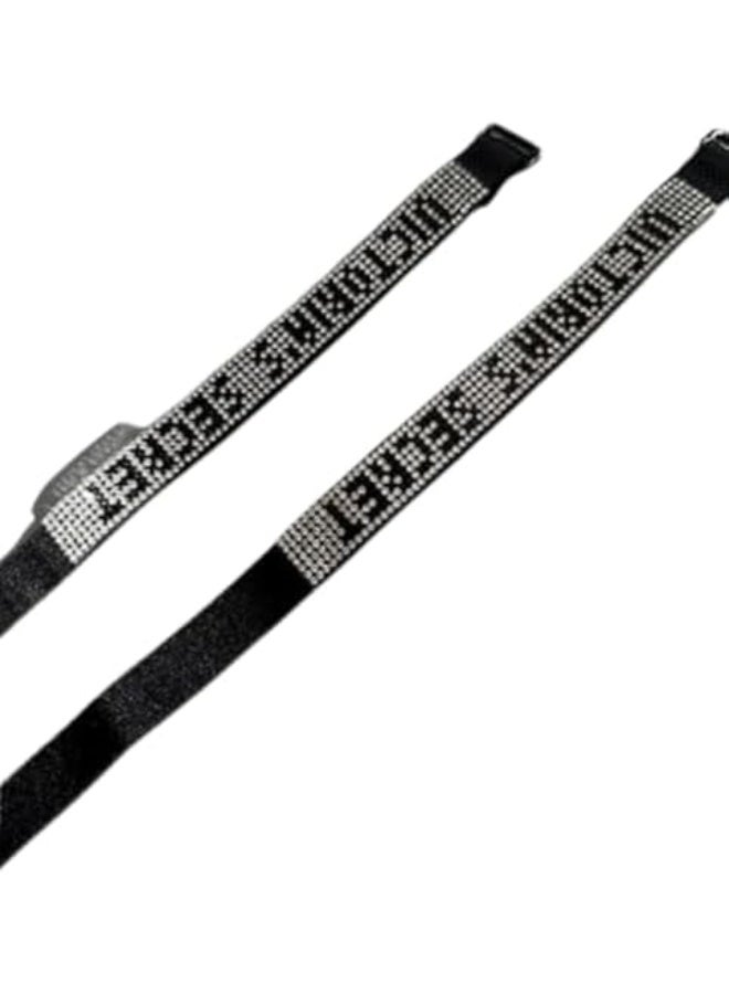 فيكتوريا سيكريت أحزمة حمالات صدر مرصعة قابلة للتعديل – أحزمة كتف بديلة أنيقة للنساء، مصنوعة من القطن والألياف الصناعية بتصميم مريح ومقاس واحد يناسب الجميع – عبوة تحتوي على قطعتين-لون اسود - Image 1