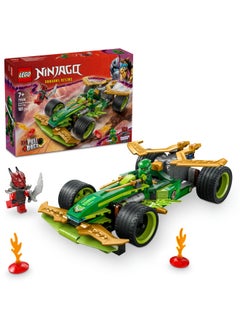 LEGO NINJAGO Lloyd’s Pull-Back Race Car Toy with 2 Minifigures for Imaginative Play - Dragons Rising Ninja Set - Gift for 7 Plus year Old Boys & Girls 71828 (181 pieces)  - Image 1