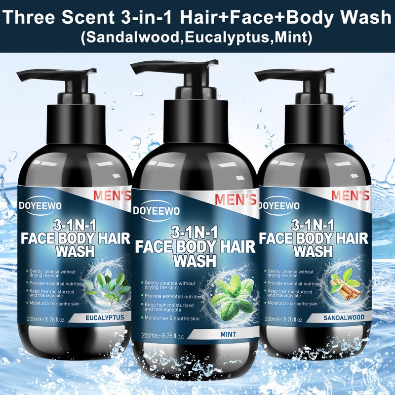 DOYEEWO Gifts for Men, Mens Body Wash Bath Gift Set, Cleanses, Hydrates, Nourishes Skin,Christmas Gift Baskets Self Care Package Stocking Stuffers Birthday Valentines Gifts for Men Him Boyfriend Husband Dad - Image 3
