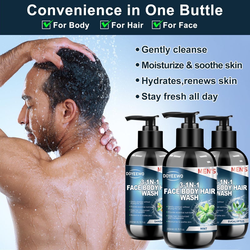 DOYEEWO Gifts for Men, Mens Body Wash Bath Gift Set, Cleanses, Hydrates, Nourishes Skin,Christmas Gift Baskets Self Care Package Stocking Stuffers Birthday Valentines Gifts for Men Him Boyfriend Husband Dad - Image 4