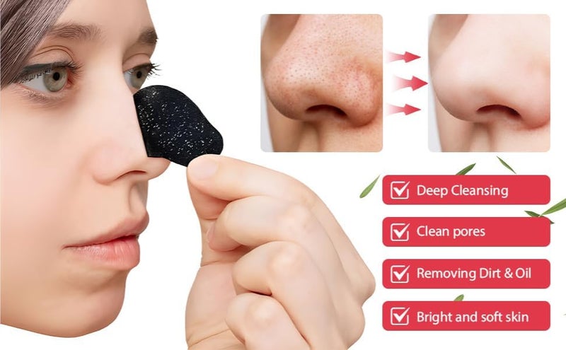 Generic Blackhead Pore Strips PACK OF 10 Nose Strips for Black Head RemoverDeep Cleansing Charcoal Strips with Instant Blackhead RemovalNatural Charcoal Pore Cleaner MinimizerPACK OF 10  - Image 2