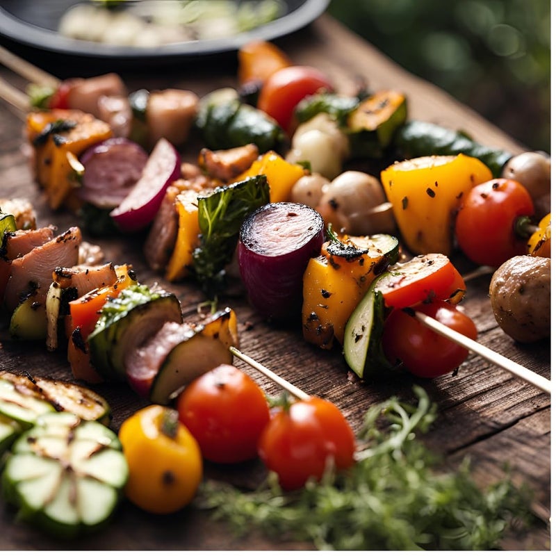 Chefman BBQ Skewers with Wooden Handles for All Types of Grilling | Heavy Duty, Reusable Barbecue Skewers for Outdoor Grilling, Roasting, and Tandoor | Ideal for Meat, Vegetables, Kabobs. (8) - Image 4