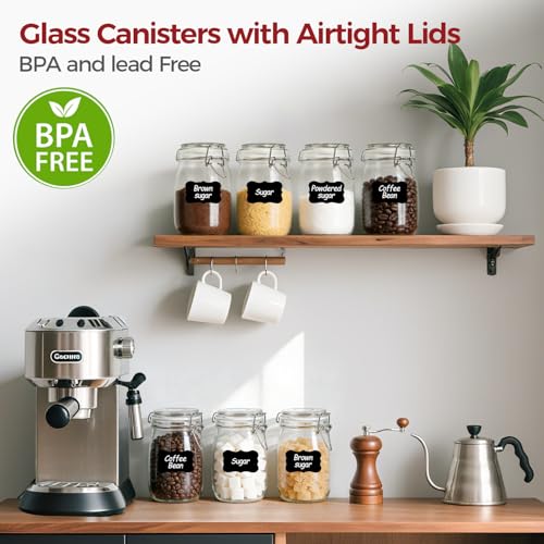 KTMAMA 34oz 6 Pack Glass Jars with Airtight Lids - Round Food Storage Canisters for Pantry Organization, Ideal for Sugar, Cookies, Candy, Coffee, Nuts & Dry Goods | Thick Glass,BPA-Free - Image 5