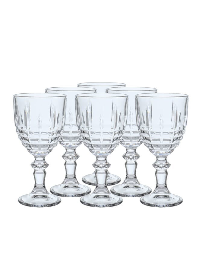 السيف غاليري طقم كاسات زجاج ماكس بقاعدة السيف غاليري، 6 قطع - شفاف - Image 1