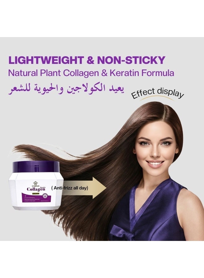 STARPLEX Collagen & Keratin Deep Repairing Hair Mask 500ml - Rich Protein for Elasticity & Damage Restoration | Smoothing & Moisturizing | Salon Professional Treatment for All Hair Types Women - Image 1