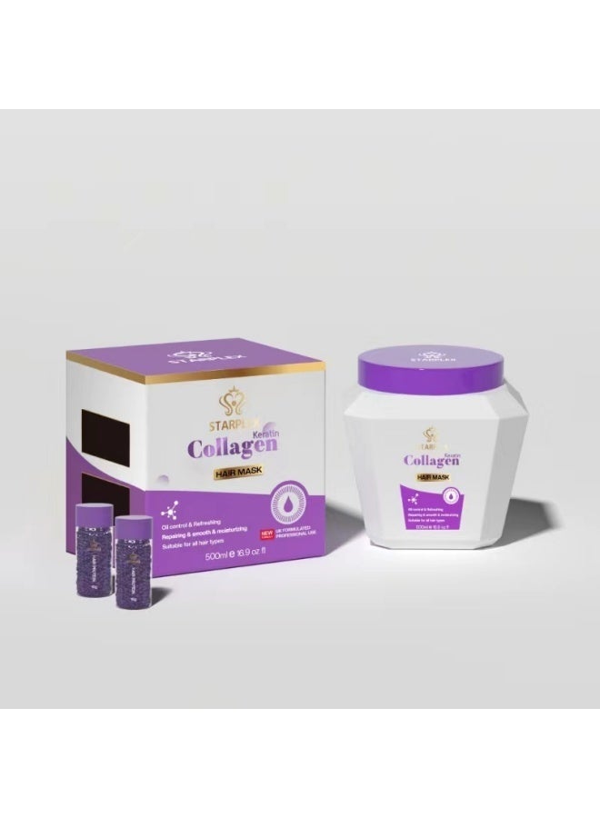 STARPLEX Collagen & Keratin Deep Repairing Hair Mask 500ml - Rich Protein for Elasticity & Damage Restoration | Smoothing & Moisturizing | Salon Professional Treatment for All Hair Types Women - Image 5